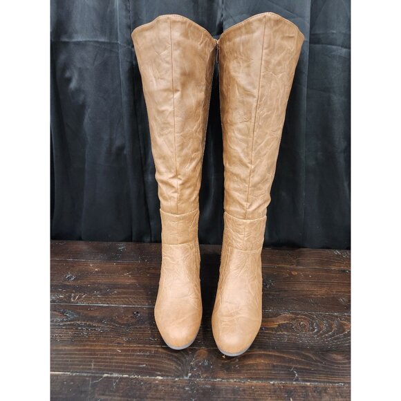 NEW Journee Carver Tan Knee-High Boots In Wide Calf/Sz. 9 - Picture 5 of 11